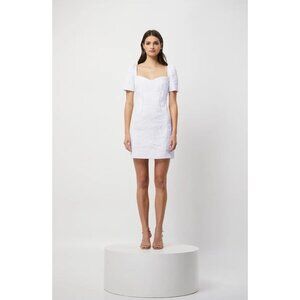🆕ELLIATT Feminise Mini Dress Textured Puff Sleeve White Small 4